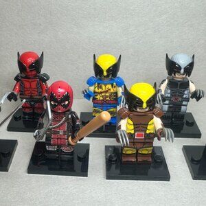 Custom Printed MOC X-Men Wolverine & Deadpool Minifigures 8 Pack